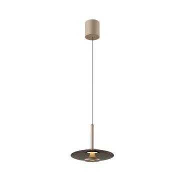 Artdelight Madison - hanglamp - Ø 22 x 200 cm - 11W dimbare LED incl. - champagne en koffie