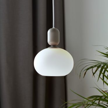 Nordlux Notti - hanglamp - Ø 20 x 223,8 cm - grijs en wit