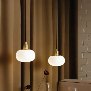 VK Lighting Pero - hanglamp - Ø 15,6 x 168 cm - mat messing