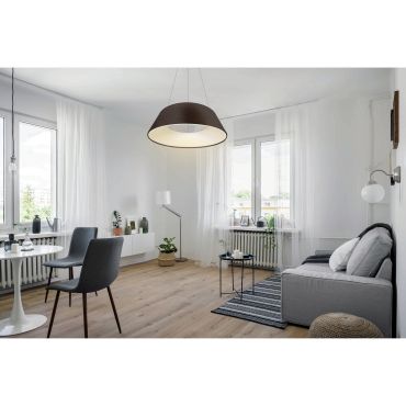 ONE Light Mushroom - hanglamp - Ø 60 x 218,5 cm - 60W LED incl. - geborsteld bruin