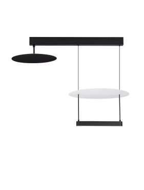 Nova Luce Diona - hanglamp - 80 x 60 x 40 cm - 35W dimbare LED incl. - zandzwart en wit