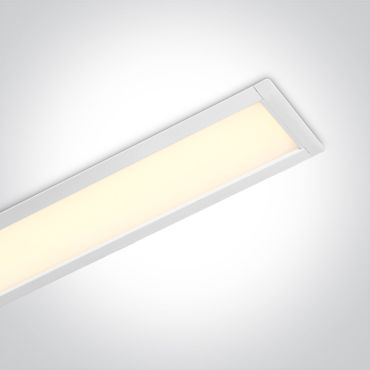 ONE Light Recessed LED Linear Profiles - inbouw plafondverlichting - 121 x 7 x 6 cm - instelbare lichtsterkte 20W/30W/40W LED incl. - wit - instelbare lichtkleur