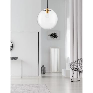 Nova Luce Mirale - hanglamp - Ø 30 x 187 cm - goud en zwart