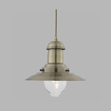 Searchlight Fisherman - hanglamp - Ø 32 x 120 cm - satijn zilver