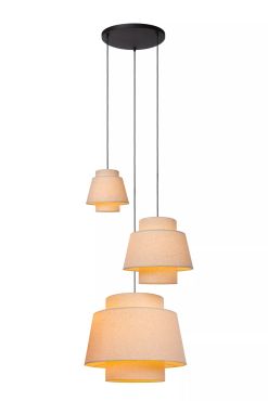 Lucide Tribute 3L - hanglamp - Ø 76 x 350 cm - beige