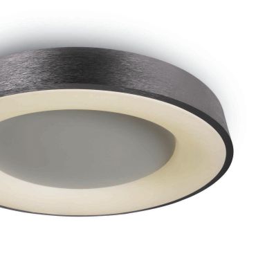 ONE Light Decorative Plafo - plafondverlichting - Ø 60 x 8,7 cm - 50W LED incl. - geborsteld antraciet