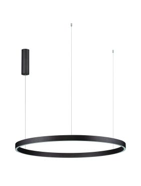 Nova Luce Elowen - hanglamp - Ø 98 x 150 cm - 106W dimbare LED incl. - geborsteld koffiebruin