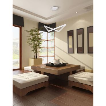 Maxlight Origami - hanglamp - 55 x 52 x 150 cm - 40W LED incl. - wit