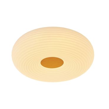 VK Lighting Oak - plafondlamp - Ø 50 x 18 cm - 40W dimbare LED incl. - wit houtnerf