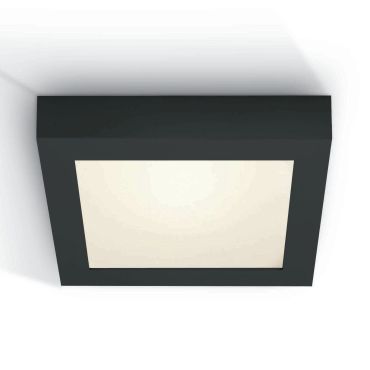 ONE Light LED Panel Plafo Square - plafondverlichting - 22 x 22 x 3,9 cm - 22W LED incl. - IP40 - zwart