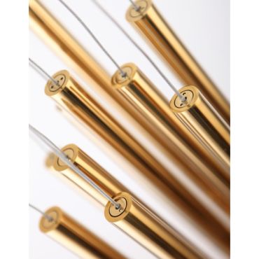 Maxlight Organic - hanglamp - Ø 62 x 190 cm - 33 x 1W + 4 x 3W dimbare LED incl. - goud