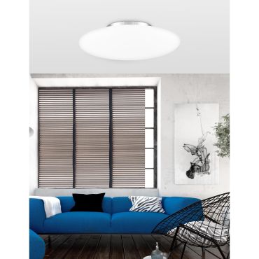 Nova Luce Pressione - plafondverlichting - Ø 42 x 14 cm - opaal en chroom