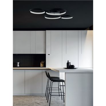 Maxlight Velvet - plafondverlichting - 95 x 65 x 6 cm - 67W LED incl. - zwart