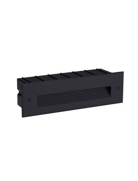 Nova Luce Polka - inbouw wandverlichting - 25 x 7,6 x 7,4 cm - 7W LED incl. - IP65 - zandzwart
