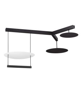 Nova Luce Diona - hanglamp - 120 x 150 x 100 cm - 81W dimbare LED incl. - zandzwart en wit