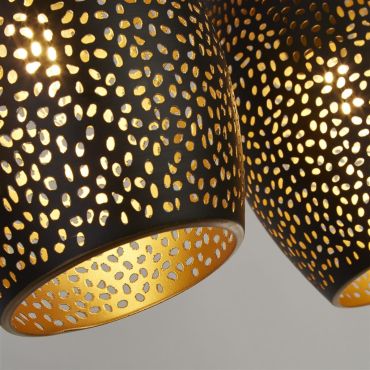 Searchlight Laser - hanglamp - 90 x 120 cm - zwart en goud