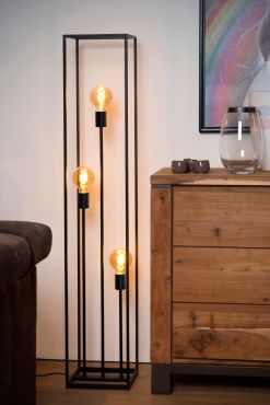 Lichtkoning Achille - staanlamp - 25 x 25 x 140 cm - zwart