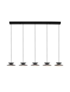 Nova Luce Morfi - hanglamp - 132 x 161 x 20 cm - 25W dimbare LED incl. - zandzwart en goud