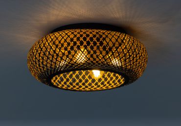 ETH Otis - plafondlamp - Ø 50 x 25 cm - zwart en lichtbruin