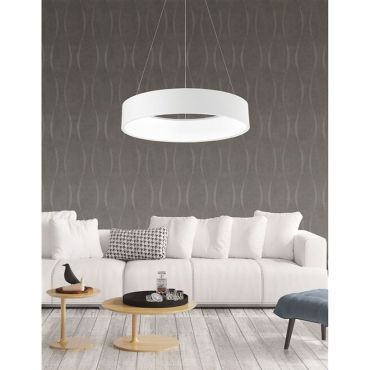 Nova Luce Rando - hanglamp - Ø 60 x 120 cm - 42W LED incl. - warmwitte lichtkleur - mat wit