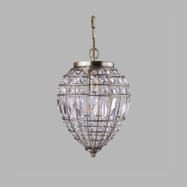Searchlight Pineapple - hanglamp - Ø 23 x 93 cm - antiek messing