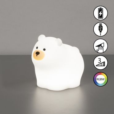 Fischer &amp; Honsel Knut - nachtlampje - 12 x 9 x 11 cm - 0,4W RGBW LED incl. - wit