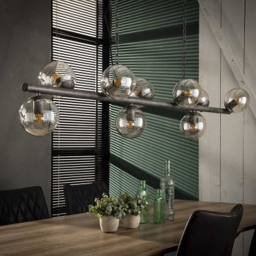 Vico Tower - hanglamp - 165 x 32 x 150 cm - oud zilver