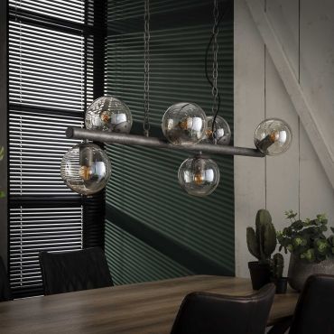 Vico Tower - hanglamp - 112 x 32 x 150 cm - oud zilver