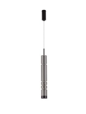 Nova Luce Bento - hanglamp - Ø 8 x 180 cm - 12W LED incl. - mat zwart en licht rokerig grijs