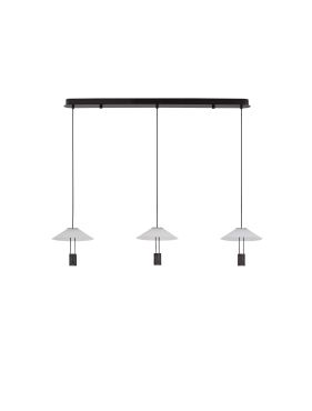 Nova Luce Anafi - hanglamp - 100 x 200 x 22 cm - 24W LED incl. - zandzwart