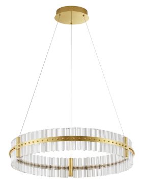 Nova Luce Kezo - hanglamp - Ø 78 x 130 cm - 56W dimbare LED incl. - goud