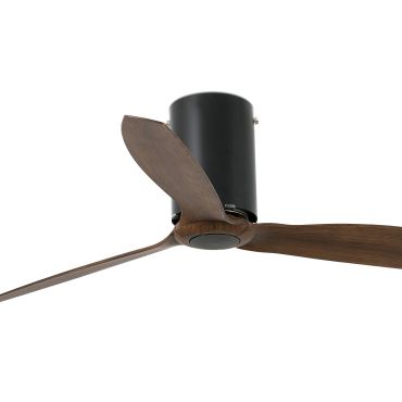 Faro Mini Tube - plafondventilator met afstandsbediening - Ø 128 cm - donkerbruin en mat zwart
