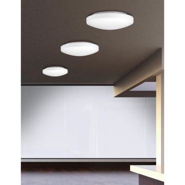 Nova Luce Ivi - plafondlamp badkamer - Ø 40 x 8 cm - IP44 - wit