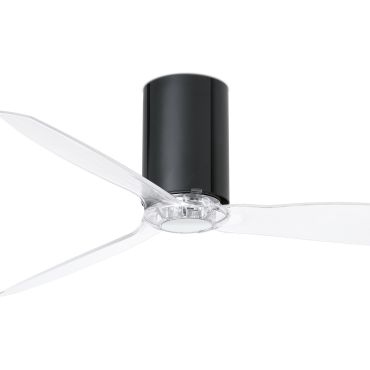 Faro Mini Tube - plafondventilator met afstandsbediening - Ø 128 cm - zwart en transparant