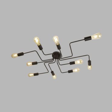 Searchlight Circuit - plafondverlichting - 82 x 52 x 12 cm - mat zwart