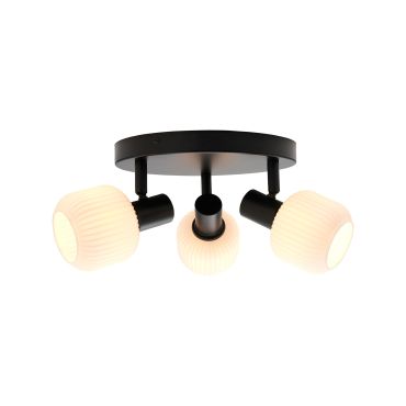 Nordlux Milford - plafondlamp - Ø 25 x 19 cm - zwart met wit