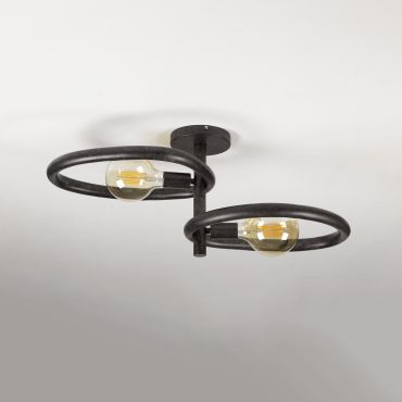 Vico Pebble - plafondlamp - 73 x 30 x 31 cm - artic zwart