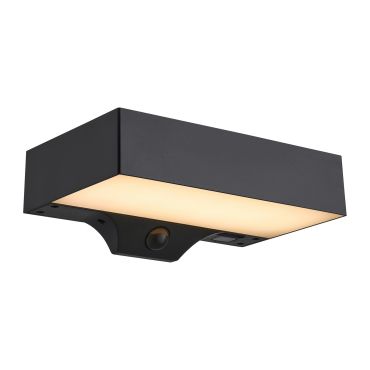 Nordlux Monay Square Solar - buiten wandverlichting - 22 x 7,4 x 13,3 cm - 5W LED incl. - IP44 - zwart