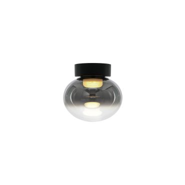 VK Lighting Iori - plafondlamp - Ø 20 x 19 cm - 5W LED incl. - zwart en rookgrijs