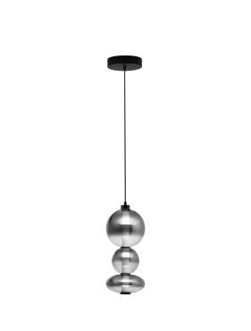 Nova Luce Bally - hanglamp - Ø 20 x 170 cm - 20W dimbare LED incl. - mat zwart en rokerig grijs