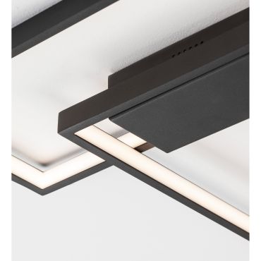 Nova Luce Porto - plafondverlichting - 45 x 45 x 4 cm - 30W dimbare LED incl. - zand zwart