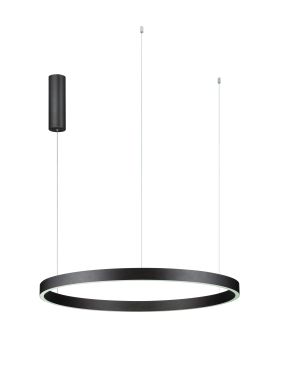 Nova Luce Elowen - hanglamp - Ø 80 x 150 cm - 77W dimbare LED incl. - geborsteld koffiebruin