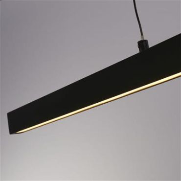 Searchlight Layla - hanglamp - 101 x 8 x 190 cm - 29W dim-to-warm LED incl. - beweging gestuurd - zwart