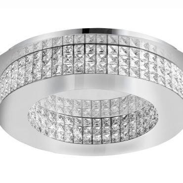 Nova Luce Zeffari - plafondverlichting - Ø 50 x 10,7 cm - 40W LED incl. - chroom