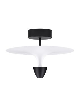 Nova Luce Luet - plafondlamp - Ø 34 x 24 cm - 11W LED incl. - zandzwart en wit