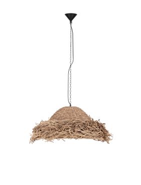 Nova Luce Natu - hanglamp - Ø 86 x 200 cm - natuurlijk zeegras en zwart