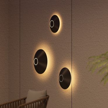 VK Lighting Amelie - buiten wandverlichting - Ø 30 x 10,4 cm - 15W LED incl. - IP65 - zwart