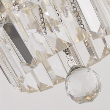 Searchlight Empire - plafondlamp - Ø 50 x 42 cm - IP44 - chroom en transparant