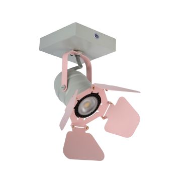 Lucide Picto - opbouwspot 1L - 16 x 12,5 x 16 cm - roze en grijs