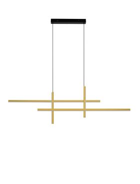Nova Luce Antama - hanglamp - 120 x 150 x 5 cm - 43W dimbare LED incl. - zandzwart en goud